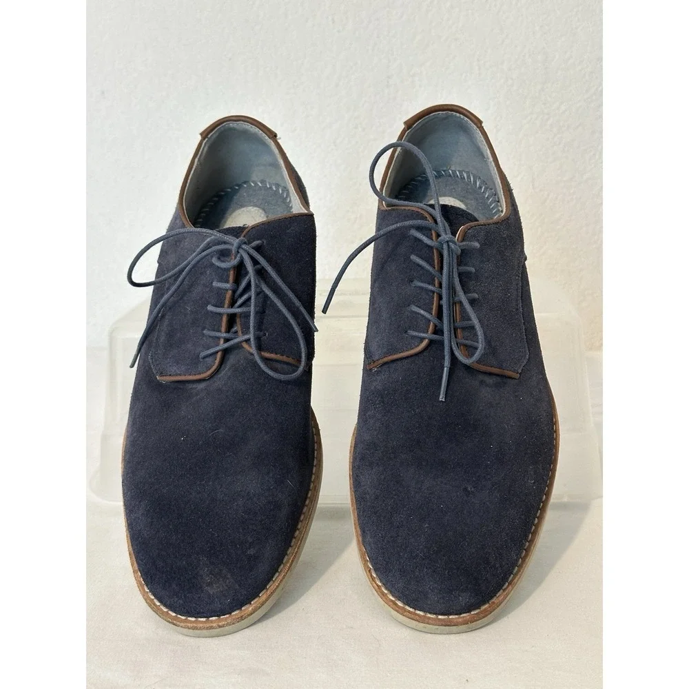 Johnston & Murphy Barlow Blue Suede Shoes Oxfords Flex System‎ Mens 10 M